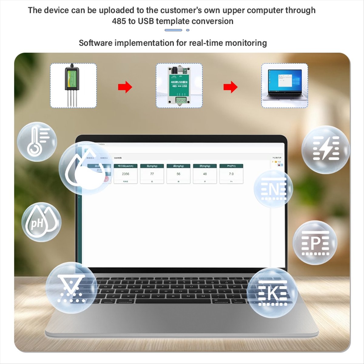 AA86 8in One Soil Sensor Agric - Precision Farming Smart Agriculture ulasan dan harga